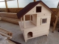Луксозна дървена къща за котки на три етажа котешка къща кучешка къща котка куче къща два етажа, снимка 2