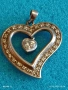 Романтична сребърна висулка във формата на сърце с инкрустирани кристали 31244, снимка 5
