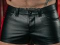 Мъжки кожени къси панталони/шорти XS-S