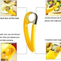 Функционална стоманена резачка за банани, резачка за плодове с ергономична дръжка, снимка 6 - Аксесоари за кухня - 45673234