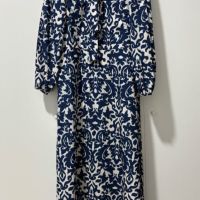 Zara-L-Дълга рокля в синьо и екрю, снимка 6 - Рокли - 45402980