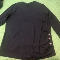 Черна блуза с копчета , снимка 1 - Блузи с дълъг ръкав и пуловери - 45864931
