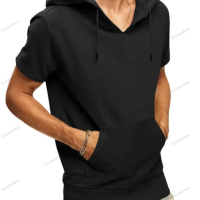 Мъжка ежедневна тениска с качулка и къс ръкав, 5цвята , снимка 10 - Тениски - 40243201