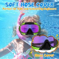 COZII Детски очила за плуване с маска за нос, широко виждане, против мъгла, UV защита за деца 6-14 г, снимка 7 - Други - 45655721