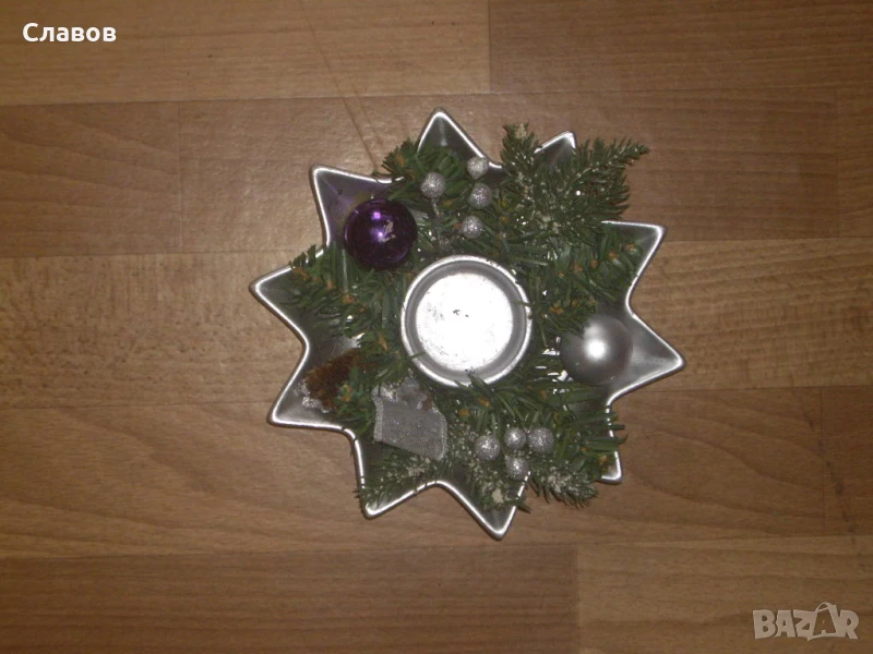 Аксесоар коледна украса за свещ, снимка 1