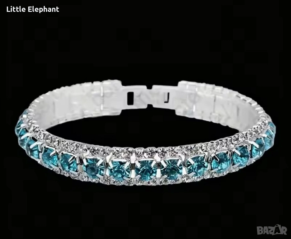 Pre order ✨ Изискана Кристална Гривна „Океански Блясък“ – Сребърен Финиш, снимка 1