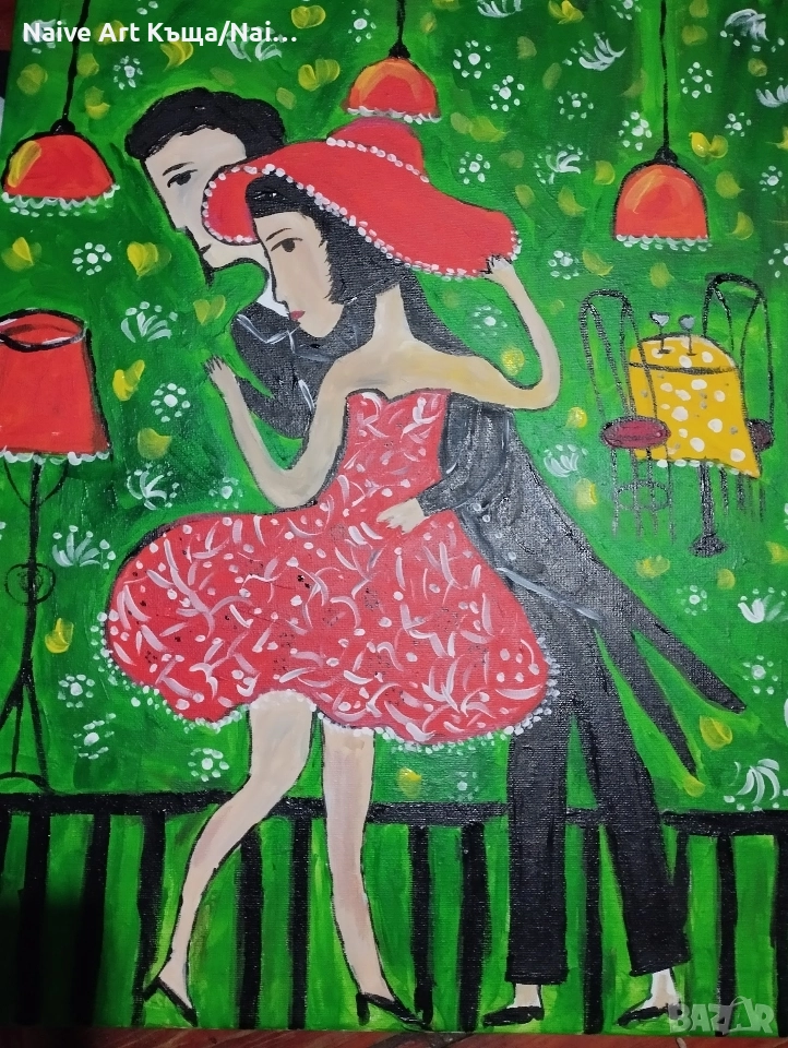 Картина платно маслени бои акрилни бои размер в.52 / ш.42, снимка 1