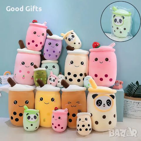 Плюшена играчка Възглавница Бабъл шейк Boba Tea Bubble Tea Cup, снимка 1