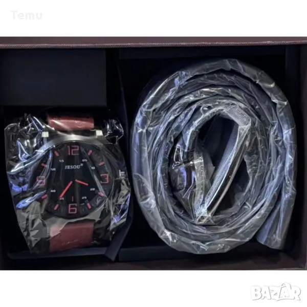 Стилен мъжки комплект - Часовник и колан, снимка 1