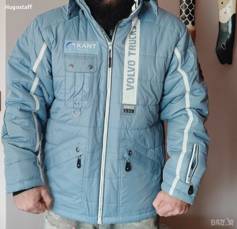 Мъжко оригинално топло Зимно Яке Шуба парка качулка VOLVO TRUCKS SINCE 1928 ХХЛ, снимка 1