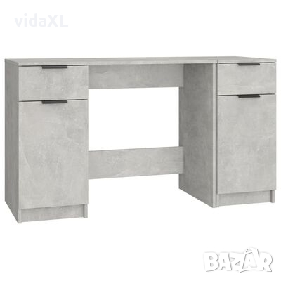 vidaXL Бюро със страничен шкаф, бетонно сиво, инженерна дървесина(SKU:3115911, снимка 1