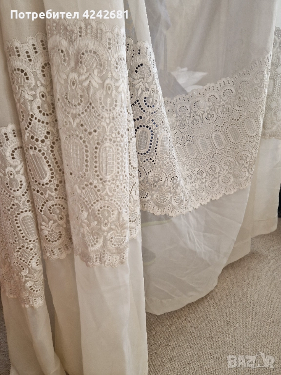 Пердета от шифон с дантела-2 бр., снимка 1