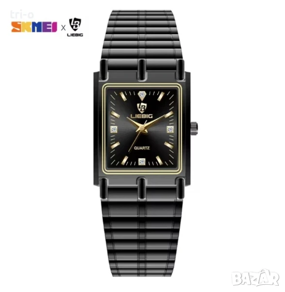 LIEBIG Луксозен кварцов часовник стоманени гривни, за мъже, жени L1018, снимка 1