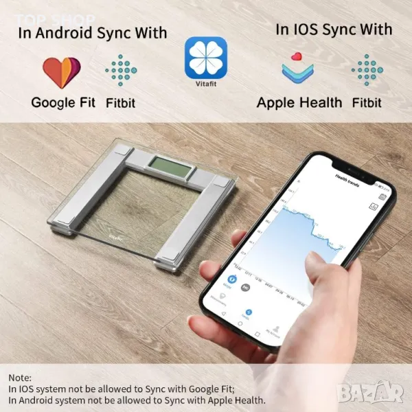 Vitafit 250 кг Интелигентна дигитална везна анализатор, снимка 1