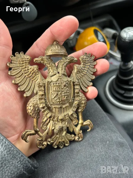 Антика-Бронзов Герб на Австро-Унгария, снимка 1