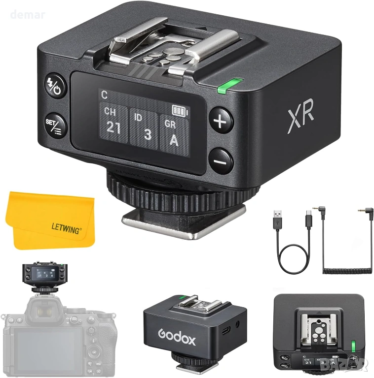 GODOX XR XR-C XR-N приемник, TTL HSS безжично дистанционно за светкавица, фотоапарати Canon и Nikon, снимка 1
