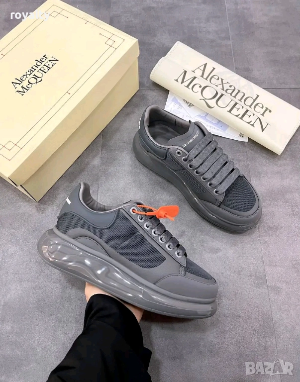 Alexander McQueen Сиви Маратонки , снимка 1