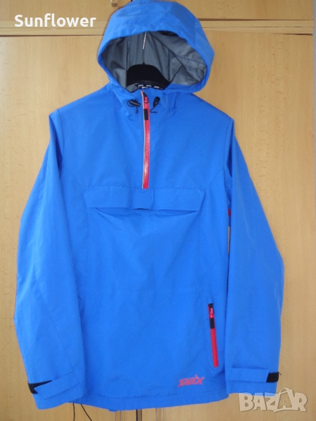Дамско ветроустойчиво синьо яке с качулка анорак SWIX, размер M  , снимка 1