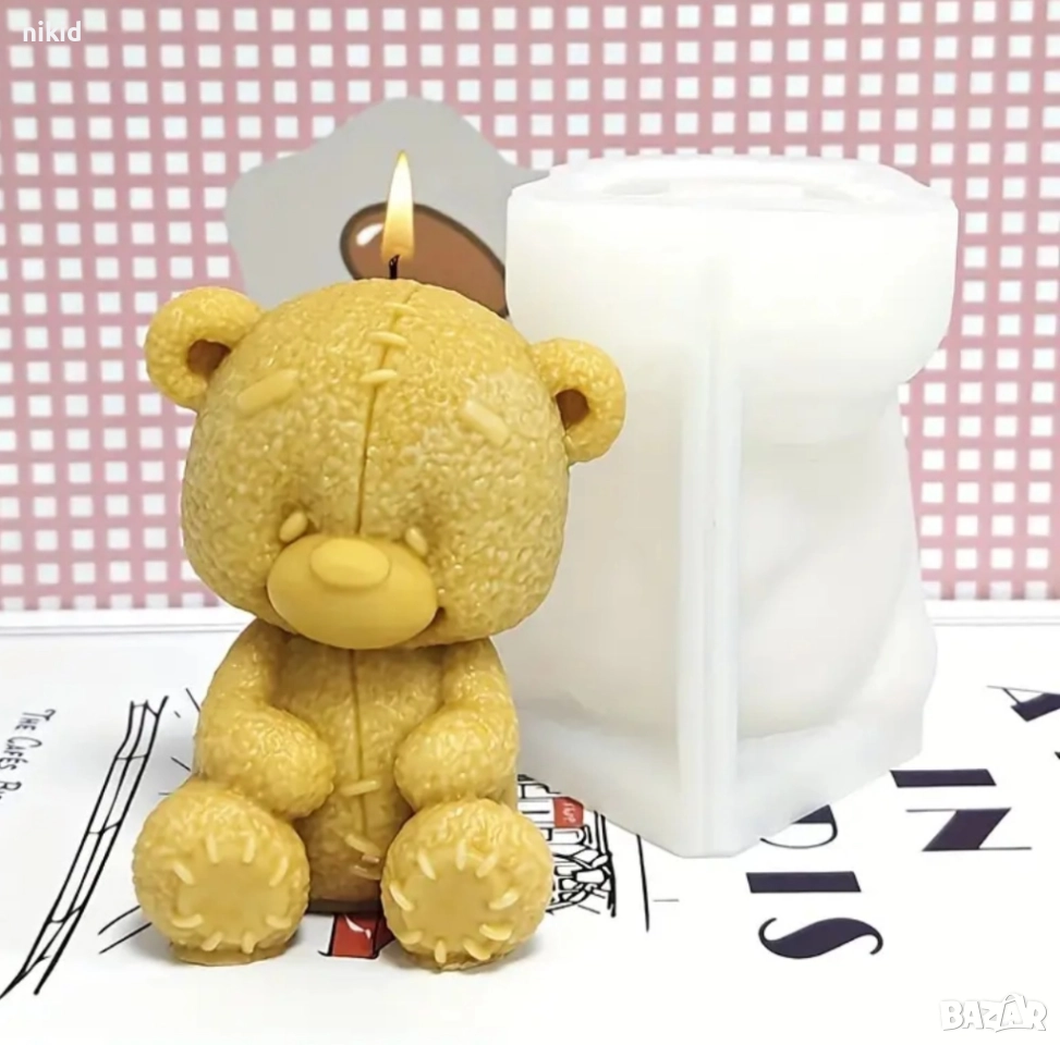 3d Мече с кръпки силиконов молд форма фондан шоколад смола гипс свещ сапун декор, снимка 1