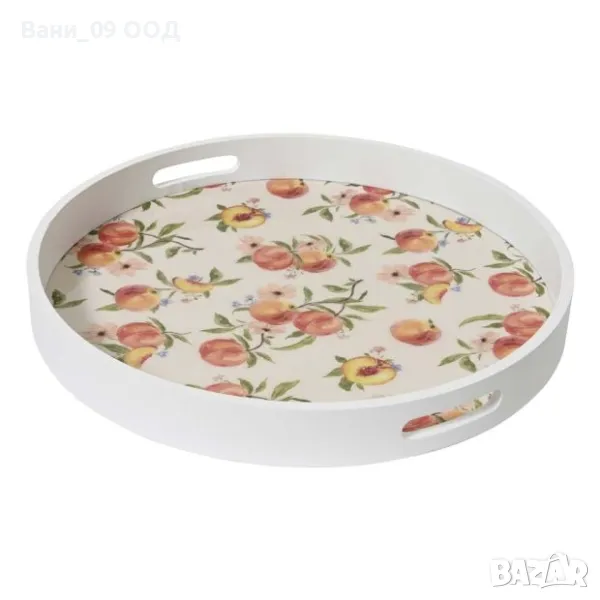 Красив кръгъл поднос "Праскови", снимка 1