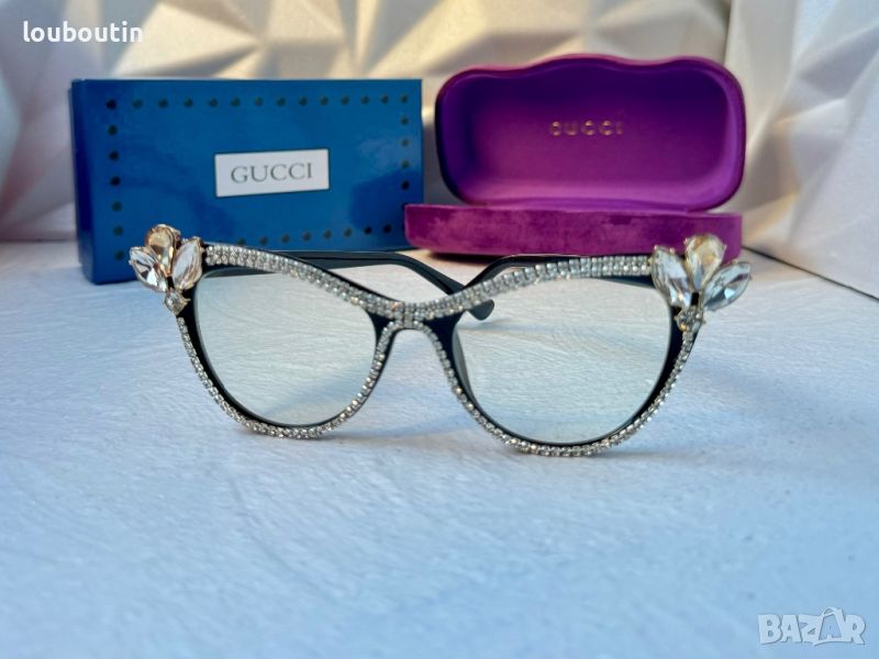 Gucci очила за компютър прозрачни  с камъни слънчеви диоптрични рамки, снимка 1