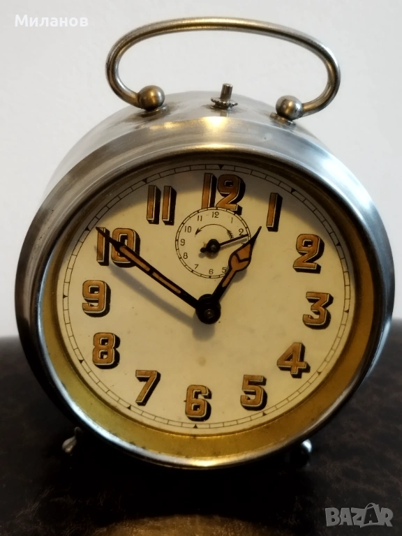 Стар френски будилник, настолен часовник, снимка 1