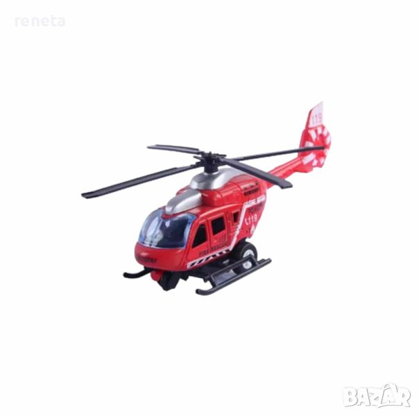 Играчка хеликоптер, Метален, Червен, 12х4 см, снимка 1