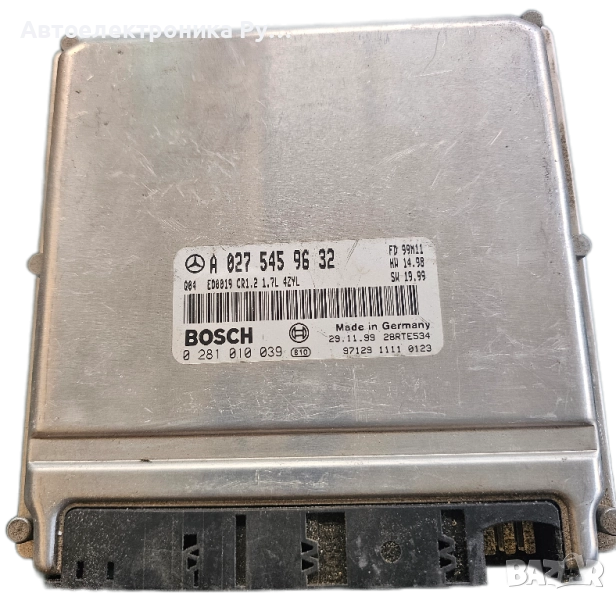 компютър MERCEDES W168 A-KLASS 170 CDI A0275459632, 0275459632, A 027 545 96 32, BOSCH, 0281010039 , снимка 1
