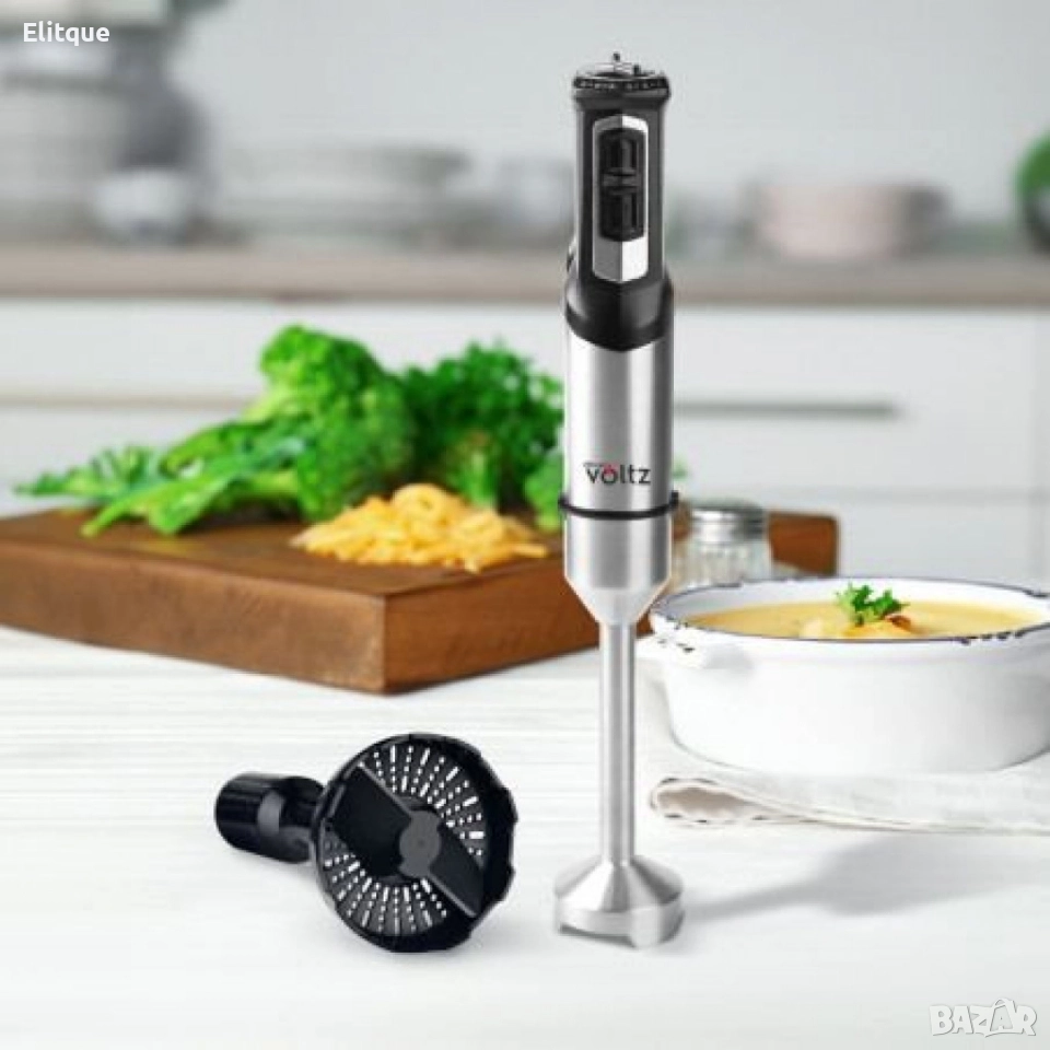 Пасатор, 1200W, метален накрайник + приставка за картофи 6степени, Ѕ/s/черен, снимка 1