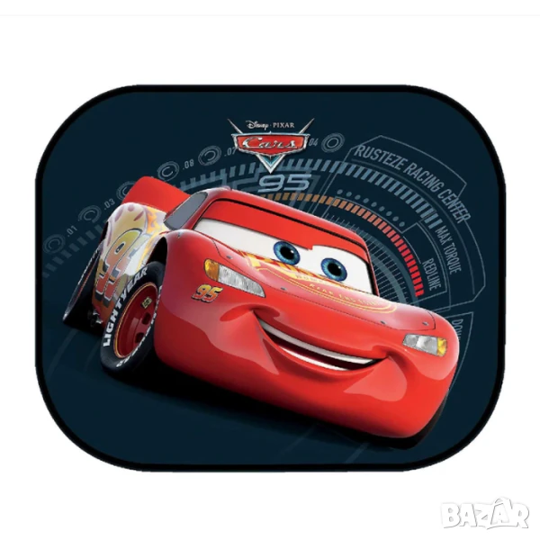 Страничен сенник Cars- Mc Quin, Сенници за кола Колите- Мак Куин,  44x35см 2БР, снимка 1