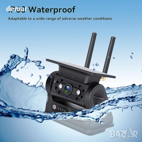 Ecoyoca Соларна безжична камера за заден ход, 1080P, дистанционно, снимка 8 - Камери - 51463006