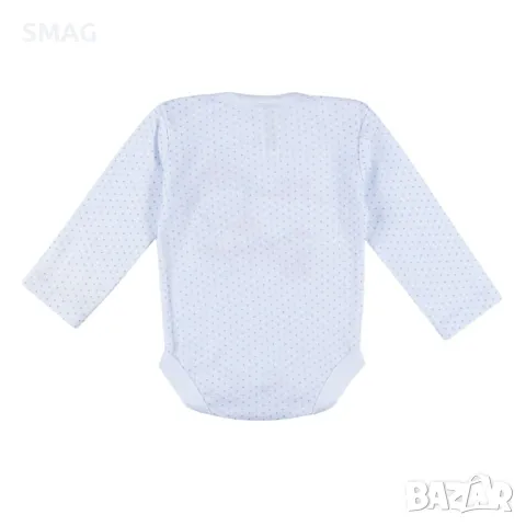 Бебешко памучно боди за момиче Бяло сребристо блясък на точки Плюшени мечета S_1170703, снимка 3 - Бодита за бебе - 49893897