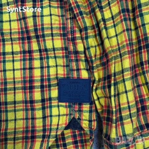 Мъжка риза Scotch & Soda Amsterdam Blauw – Жълто каре (Размер M), снимка 4 - Ризи - 53343505