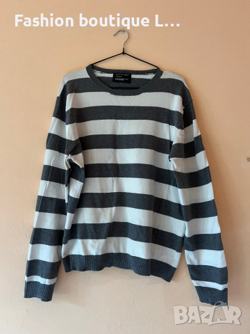 SELECTED Блуза райе 100% памук L размер 🩶, снимка 1 - Блузи с дълъг ръкав и пуловери - 44993792
