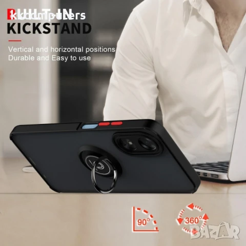 OPPO A17 4G Удароустойчив Ring Holder Калъф и Протектор, снимка 10 - Калъфи, кейсове - 50784059