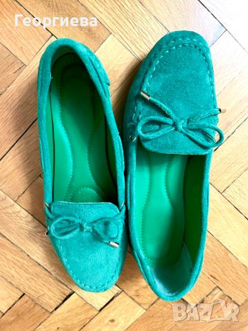 Дамски мокасинии в зелено, снимка 3 - Дамски ежедневни обувки - 45383966