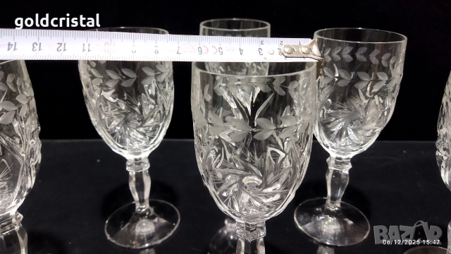 кристални чаши за вино , снимка 4 - Антикварни и старинни предмети - 28429063