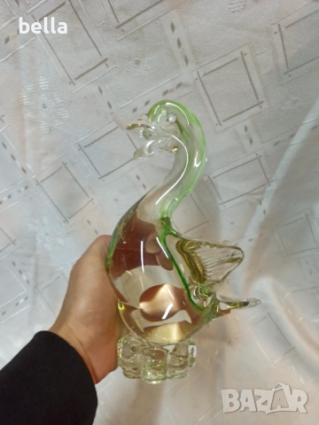 Масивна стъклена фигура Мурано във формата на патица отличен декор за дома или като преспапие, снимка 2 - Антикварни и старинни предмети - 52503338