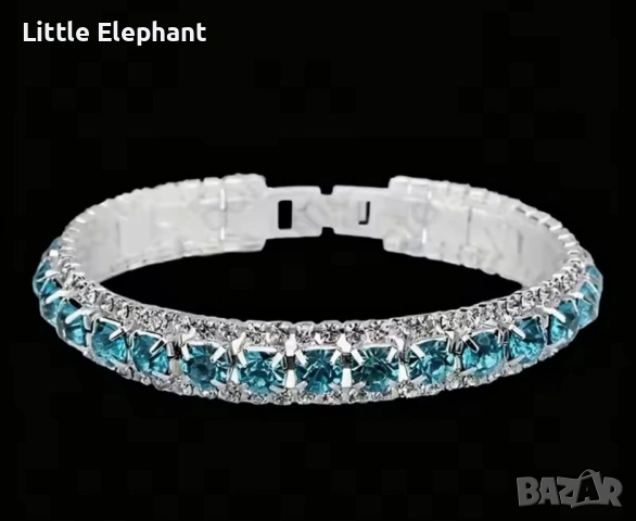 Pre order ✨ Изискана Кристална Гривна „Океански Блясък“ – Сребърен Финиш