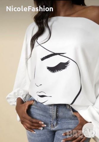 Уникален бял топ  , снимка 8 - Блузи с дълъг ръкав и пуловери - 45276745