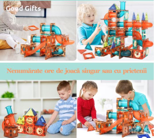 Голям 3D Цветен Магнитен конструктор MAGIC MAGNETIC BLOCKS, 108 части, снимка 4 - Конструктори - 45960819