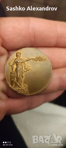 Бронзов медал - шведска военна спортна асоциация, снимка 2 - Други ценни предмети - 52387976