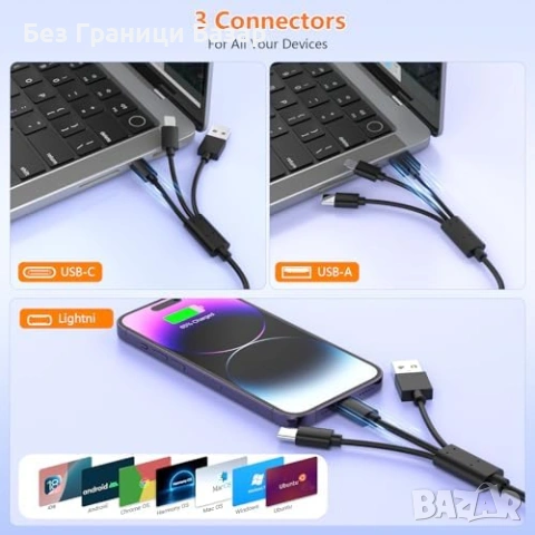 Нов Адаптер четец за карти 7 в 1 за SD/TF/CF/MS/xD USB-C Lightning 5Gbps, снимка 7 - Друга електроника - 53648735