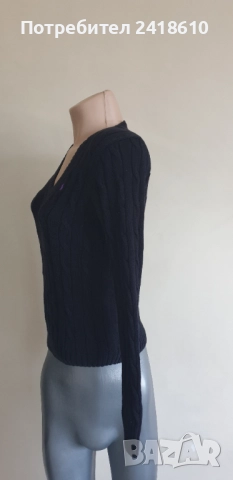 POLO Ralph Lauren Cable Pima Cotton  V - Neck Size M  ОРИГИНАЛ! Дамски Пуловер!, снимка 7 - Блузи с дълъг ръкав и пуловери - 52352502
