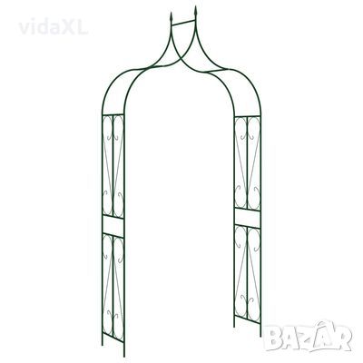 vidaXL Градинска арка, тъмнозелена, 120x38x258 см, желязо(47094
