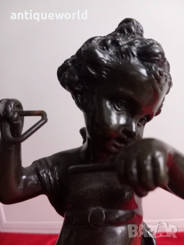 H.Moreau,  Бронзова Статуетка Херувим, Свирещ Ангел, снимка 6 - Антикварни и старинни предмети - 53129061