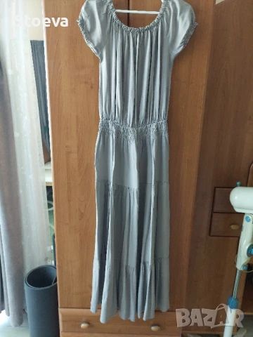 Лятна рокля с паднало рамо р.L цвят каки