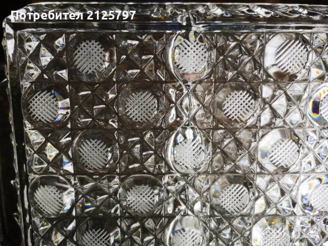 Кристално плато за сервиране с три отделения, снимка 4 - Други - 49798396