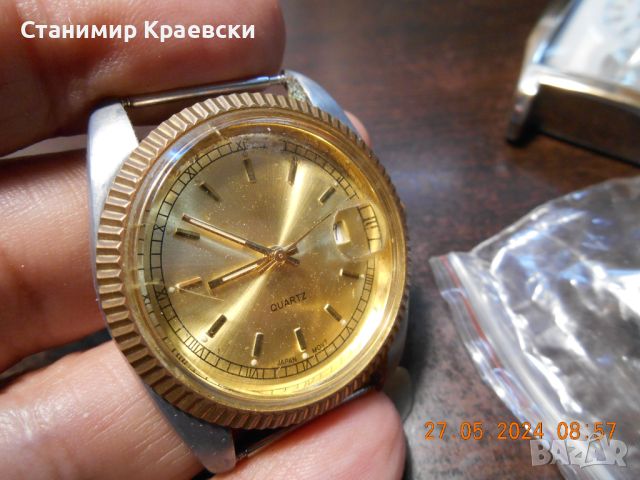 No name watch gold plate dial color - vintage 89, снимка 2 - Други ценни предмети - 46112579