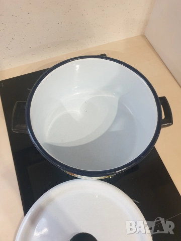 Стара емайлирана тенджера, снимка 8 - Съдове за готвене - 52678070